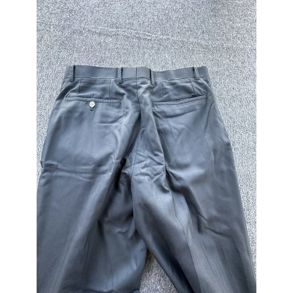 Roberta di Camerino Pants Mens Size 50 Dark Gray Striped Suit Pleated Pockets‎